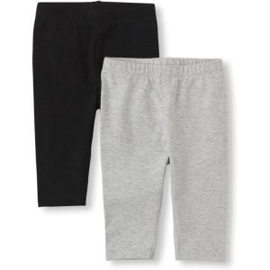 image:imageThe Childrens Place Baby Girls Capri Leggings 2 PackBlackSmoke Grey 2pack