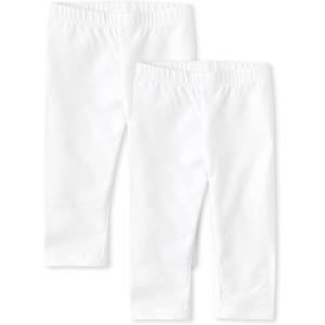 image:imageThe Childrens Place Baby Girls Capri Leggings 2 PackWhiteWhite