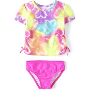 image:imageThe Childrens Place Boys and Toddler Short Sleeve Rashguard SwimsetHeart Tie Dye