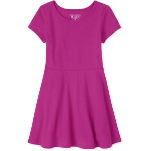 image:imageThe Childrens Placeand Toddler Girls Short Sleeve Fashion DressAurora Pink Single