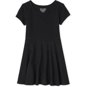 image:imageThe Childrens Placeand Toddler Girls Short Sleeve Fashion DressBlack Single