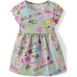 image:imageThe Childrens Placeand Toddler Girls Short Sleeve Fashion DressGirl Power