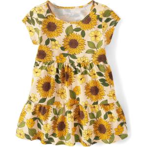 image:imageThe Childrens Placeand Toddler Girls Short Sleeve Fashion DressSunflower Tiered