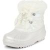 image:imageThe Childrens Place Girls Faux Fur Trim Winter Snow BootsWhite Toggle