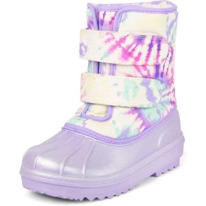 image:imageThe Childrens Place Girls Faux Fur Trim Winter Snow BootsPurple Cream Swirl