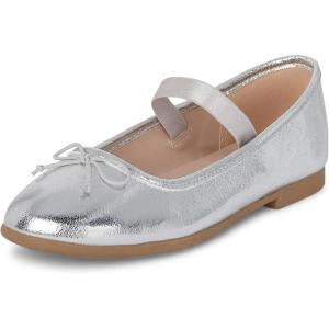 image:imageThe Childrens Place Girls Girls Closed Toe Ballet FlatsSilver