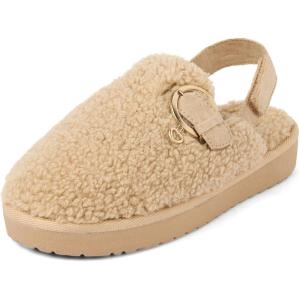 image:imageThe Childrens Place Girls Girls Comfy Slip on Clog with Backstrap Faux Fur LinedBrown