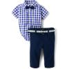 image:imageThe Childrens Place Baby Boys And Newborn Short Sleeve Button Down Shirt and Shorts 2 Piece Outfit SetRenew Blue Check
