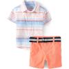 image:imageThe Childrens Place Baby Boys And Newborn Short Sleeve Button Down Shirt and Shorts 2 Piece SetSummer Dawn Stripe