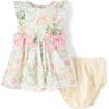 image:imageThe Childrens PlaceBabyGirlsand Newborn Casual Short Sleeve Dress with Diaper CoverFair Ivory12 Months18 MonthsWhite Daisy Bunny