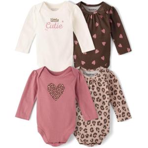image:imageThe Childrens Place Baby Boys And Newborn Long Sleeve Bodysuits MultipacksWarm Blush Leopard 4pack