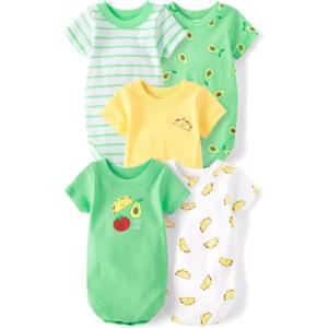 image:imageThe Childrens Place Baby Boys And Newborn Short Sleeve Bodysuits MultipacksFood 5pack