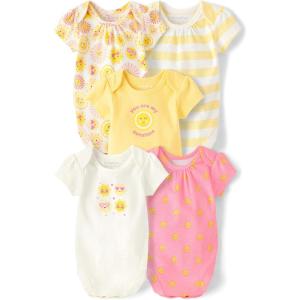 image:imageThe Childrens Place Baby Boys And Newborn Short Sleeve Bodysuits MultipacksSunshine Yellow 5pack