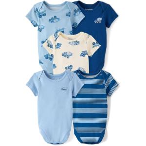 image:imageThe Childrens Place Baby Boys And Newborn Short Sleeve BodysuitsmultipacksTrucks 5pack