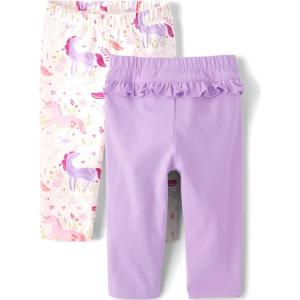 image:imageThe Childrens Place Baby Girls and Newborn Pull on PantsUnicornsPurple Ruffle 2pack