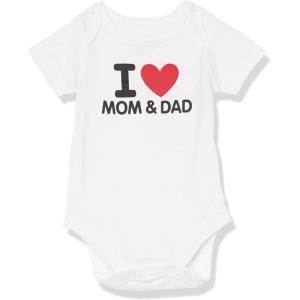 image:imageThe Childrens Place Baby Short Sleeve 100 Cotton Onesie BodysuitsI Heart Mom and Dad