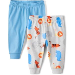 image:imageThe Childrens Place babyboys Cotton PantsBlueSafari 2pack