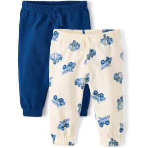 image:imageThe Childrens Place babyboys Cotton PantsBlueTrucks 2pack