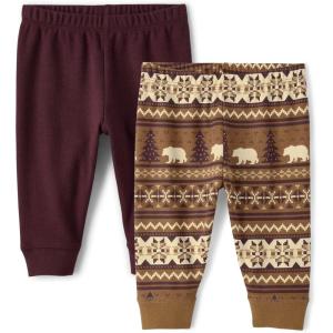 image:imageThe Childrens Place babyboys Cotton PantsIced Coffee Fairisle 2pack