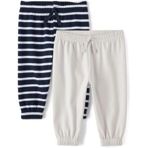image:imageThe Childrens Place babyboys Cotton PantsNavy StripeGrey 2pack
