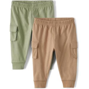 image:imageThe Childrens Place babyboys Cotton PantsSandOlive 2pack