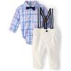 image:imageThe Childrens Place Baby Boys And Newborn Button Down Shirt and Pants 2 Piece OutfitPetal Purple Plaid
