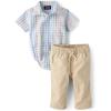 image:imageThe Childrens Place Baby Boys And Newborn Short Sleeve Top and Pants2piece Outfit SetRainbow Plaid