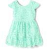 image:imageThe Childrens Place BabyGirls and Toddler Short Sleeve Dressy DressesMellow Aqua Lace