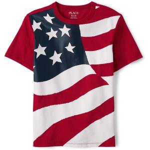 image:imageThe Childrens Place Boys All Holidays Short Sleeve Graphic TShirtstShirtAmerican Flag