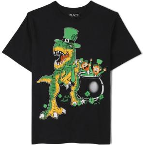 image:imageThe Childrens Place Boys All Holidays Short Sleeve Graphic TShirtstShirtSt Patricks Dino