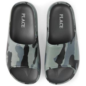 image:imageThe Childrens Place Boys Boys Everyday Slip on Slide SandalsGrey Camo