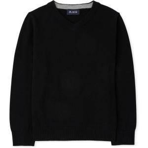 image:imageThe Childrens Place Boys Long Sleeve VNeck Pullover SweaterBlack