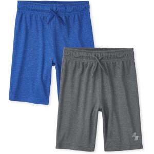 image:imageThe Childrens Place Boys Performance Basketball ShortsBlueGrey 2pack