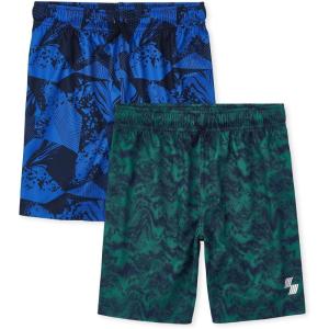 image:imageThe Childrens Place Boys Performance Basketball ShortsTidalTeal Wave Print