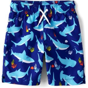 image:imageThe Childrens Place Boys Swim TrunksNavy Shark Print
