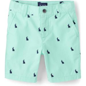 image:imageThe Childrens Place Boys Uniform Chino ShortsAqua Bunny Print