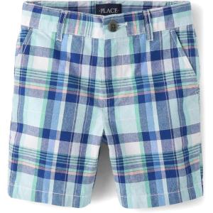 image:imageThe Childrens Place Boys Uniform Chino ShortsNavy Sail Plaid