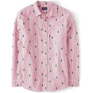 image:imageThe Childrens Place Mens Long Sleeve Button Up ShirtRed Tree Stripe Dad
