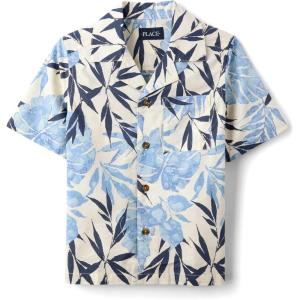 image:imageThe Childrens Place boys Short Sleeve Button Up ShirtPearl Blue Tropical