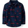 image:imageThe Childrens Place Baby Boys and Toddler Poplin Long Sleeve Button Down ShirtHoliday Truck Print