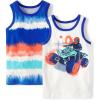 image:imageThe Childrens Place Boys Sleeveless Tank Top ShirtBlue Wave 2pack