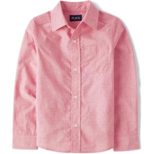 image:imageThe Childrens Place Baby Boys and Toddler Poplin Long Sleeve Button Down ShirtTango Red