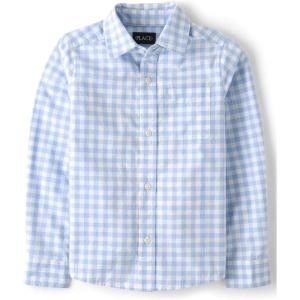 image:imageThe Childrens Place Baby Boys and Toddler Poplin Long Sleeve Button Down ShirtWhirlwhind Gingham