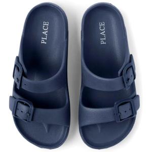 image:imageThe Childrens Place Boys Boys Everyday Slip on Double Buckle Slide SandalsNavy