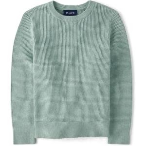 image:imageThe Childrens Place Boys Long Sleeve Thermal Pullover SweaterMint Taffy