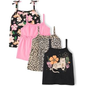 image:imageThe Childrens Place Baby Girls and Toddler Strappy Summer Tank TopsCheetah 4pack