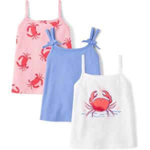 image:imageThe Childrens Place Baby Girls and Toddler Strappy Summer Tank TopsCrabs 3pack