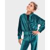 image:imageThe Childrens Place Girls Long Sleeve Hooded Fleece Full Zip UpRainforest Velour Rib
