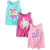 image:imageThe Childrens Place Girls Assorted Sleeveless Tie Front Tank TopsTurtleDolphinFlamingo 3pack
