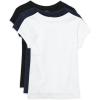 image:imageThe Childrens Place Girls Basic Short Sleeve Layering TeeBlackTidalWhite 3pack